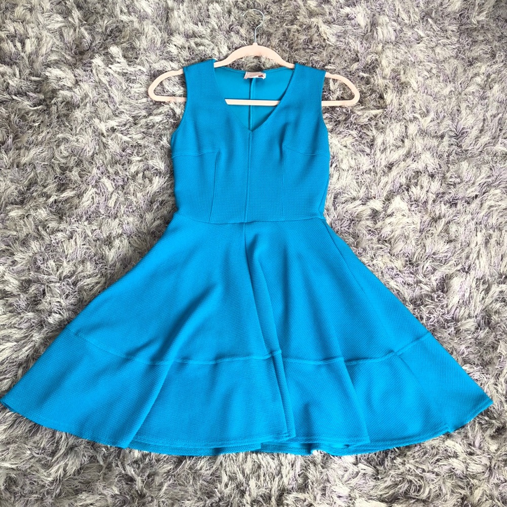 Blue Full Skirt Cocktail Dress